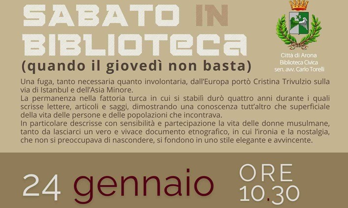 “Le scelte di Cristina Trivulzio: storia di un’emancipazione” in biblioteca ad Arona