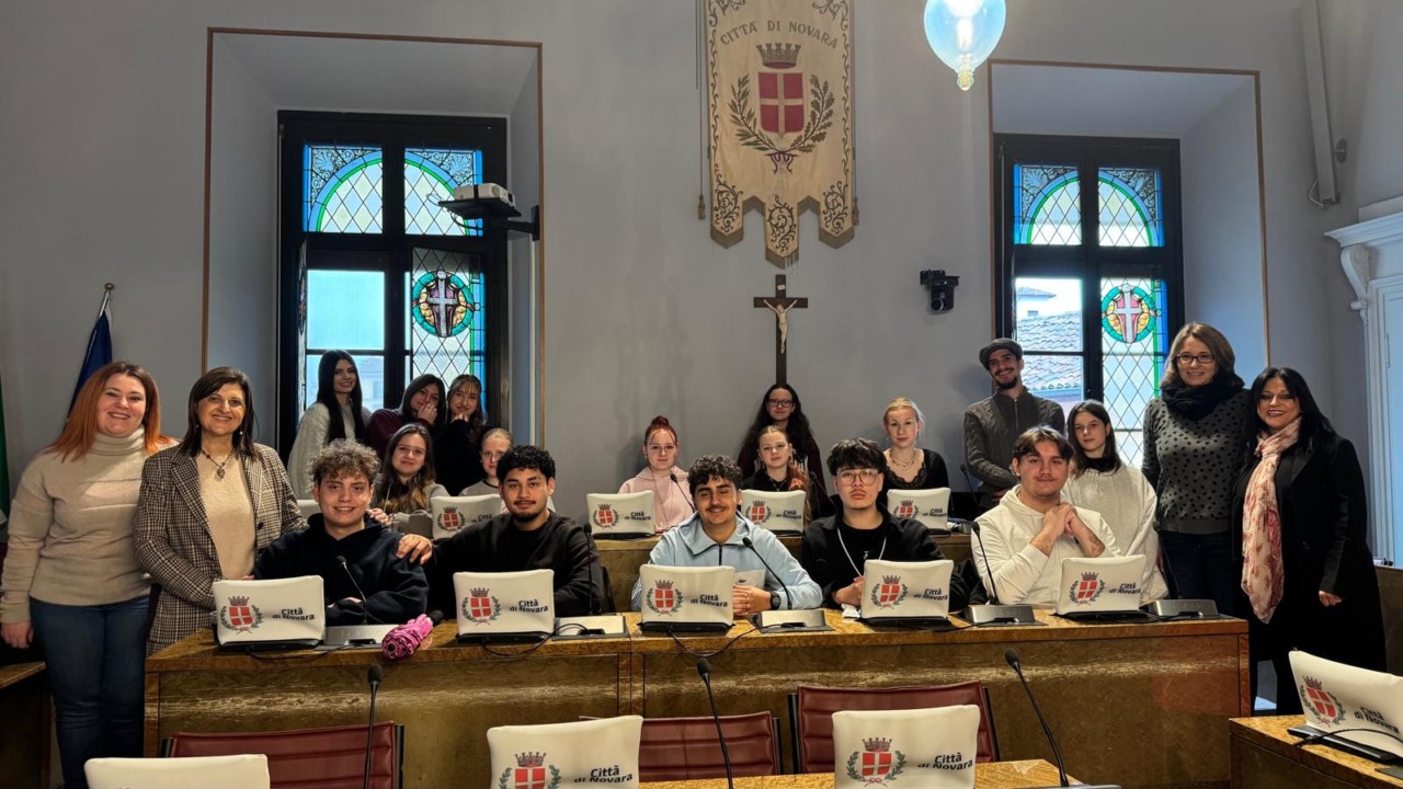 Scambio culturale Novara–Germania, studenti accolti a Palazzo Cabrino