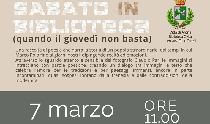 Mille nuvole e diecimila ruscelli: la presentazione del libro ad Arona