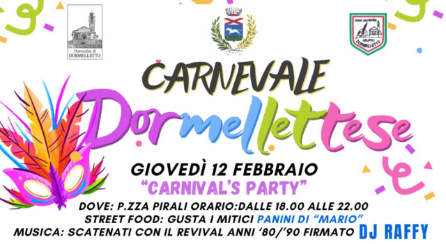 Carnevale dormellettese al via: tanti gli appuntamenti