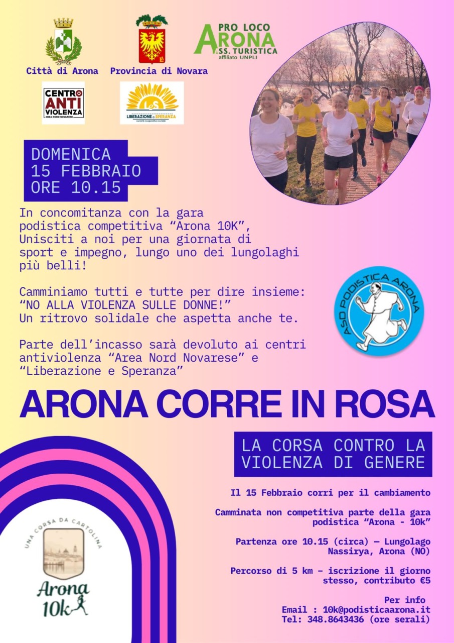 “Arona corre in rosa”: appuntamento domenica 15