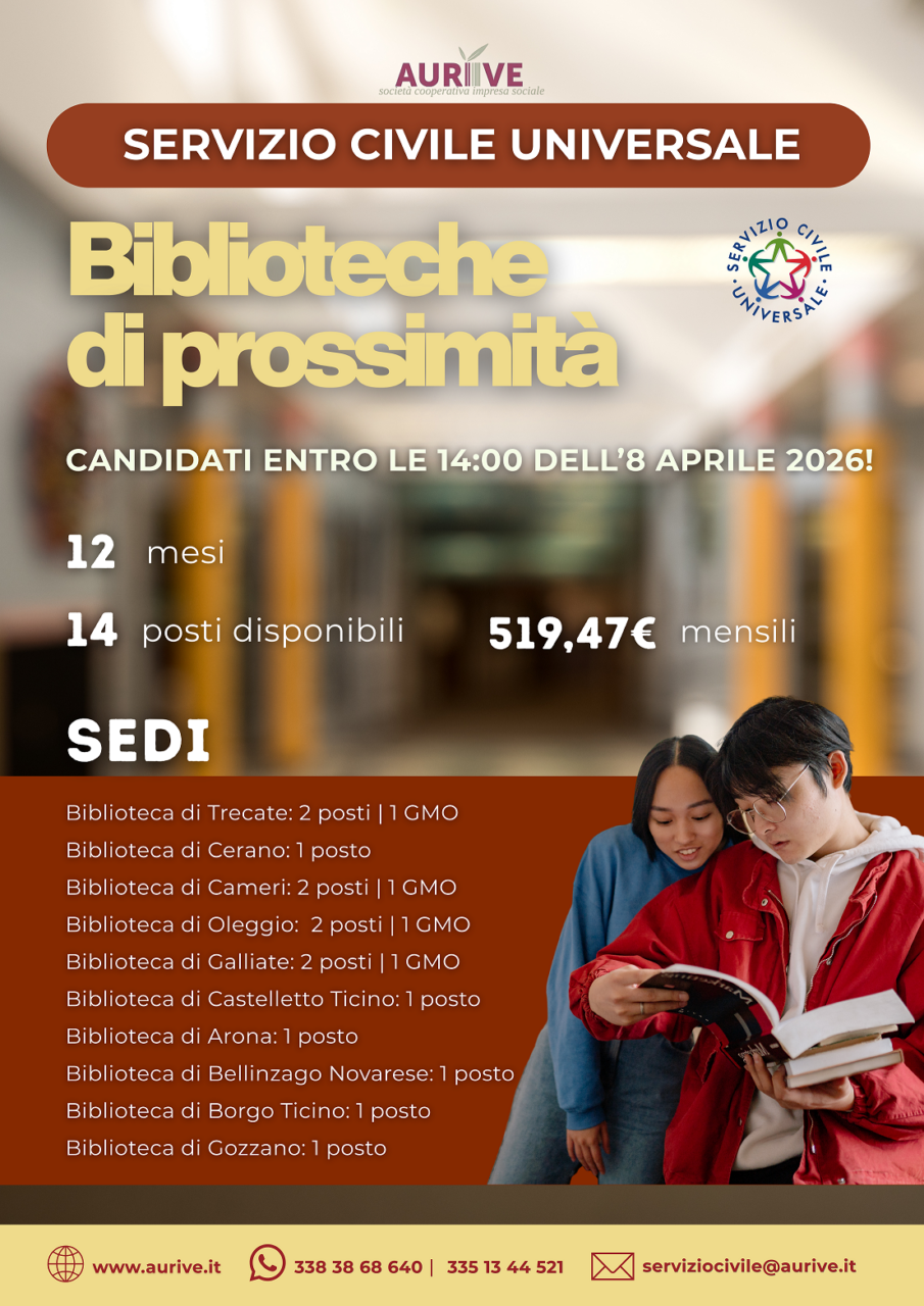 Servizio civile universale nelle biblioteche del novarese: al via le candidature