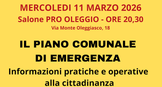Oleggio Castello presenta il Piano di Emergenza Comunale