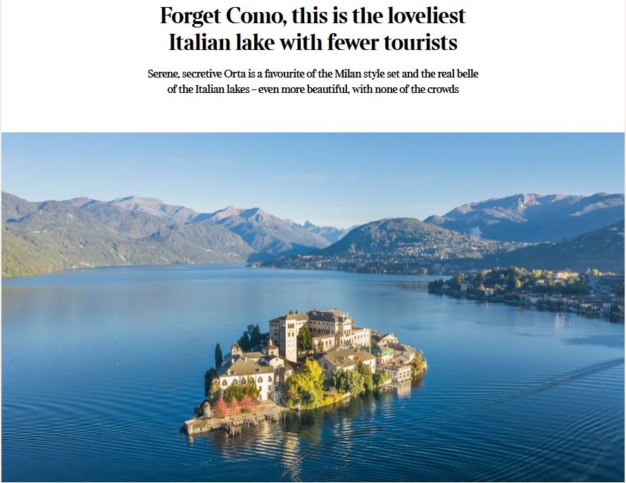Il Times: “Ma quale lago di Como? E’ molto meglio il lago d’Orta”