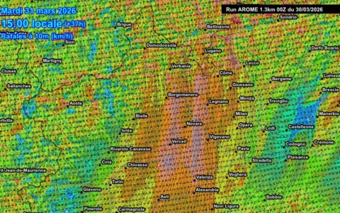 Ancora vento forte sul Novarese, poi possibili gelate
