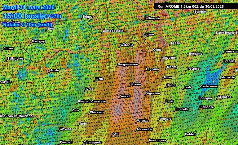 Ancora vento forte sul Novarese, poi possibili gelate