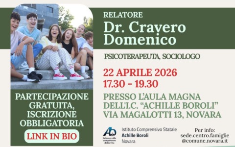 Novara, incontro per le famiglie su adolescenti e sostanze psicotrope