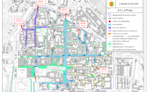 Novara, al via dal 1° maggio la fase 2 della Ztl: nuove modifiche alla viabilità in centro