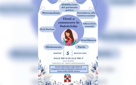 Giornata dell’Ostetrica, l’Asl Novara celebra le professioniste: incontro aperto a Borgomanero