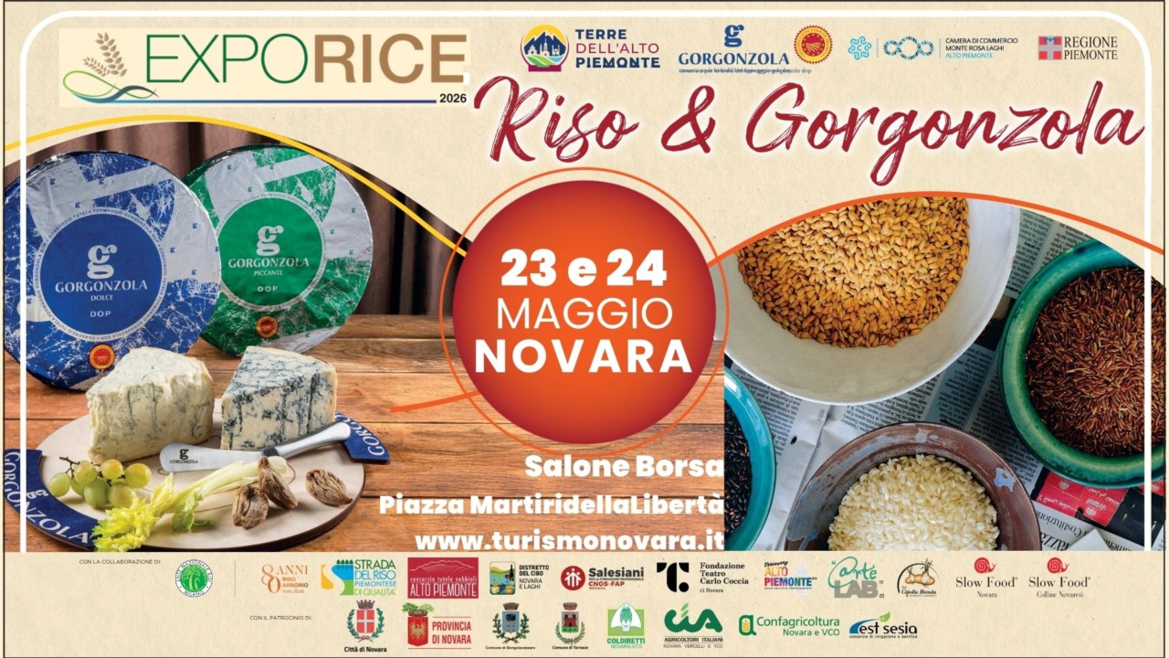 ExpoRice “Riso&Gorgonzola”: il 23 e il 24 maggio Novara celebra le eccellenze del territorio