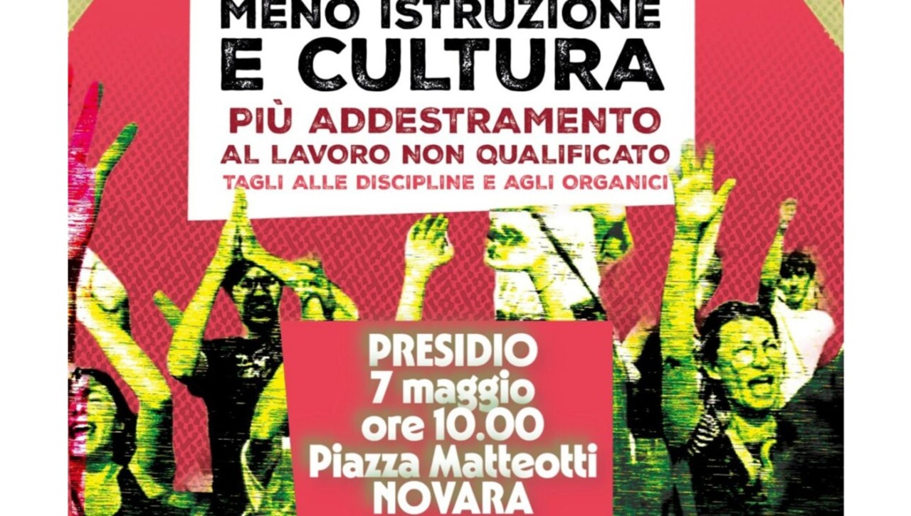 Sciopero degli istituti tecnici, presidio a Novara il 7 maggio: “Fermare una riforma che taglia ore e futuro”
