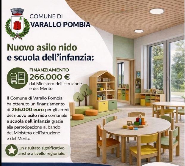 Varallo Pombia vince un bando per gli arredi dei nuovi edifici scolastici