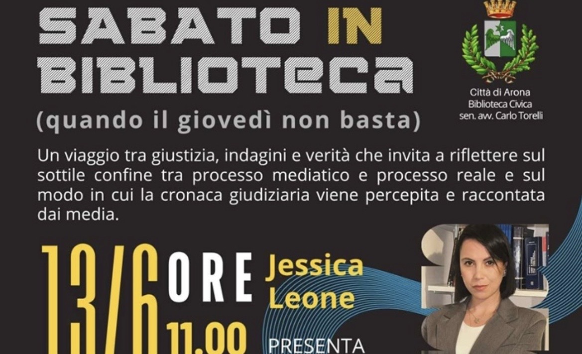Jessica Leone presenta “Processi: Racconti inediti dietro i grandi casi di cronaca nera” ad Arona