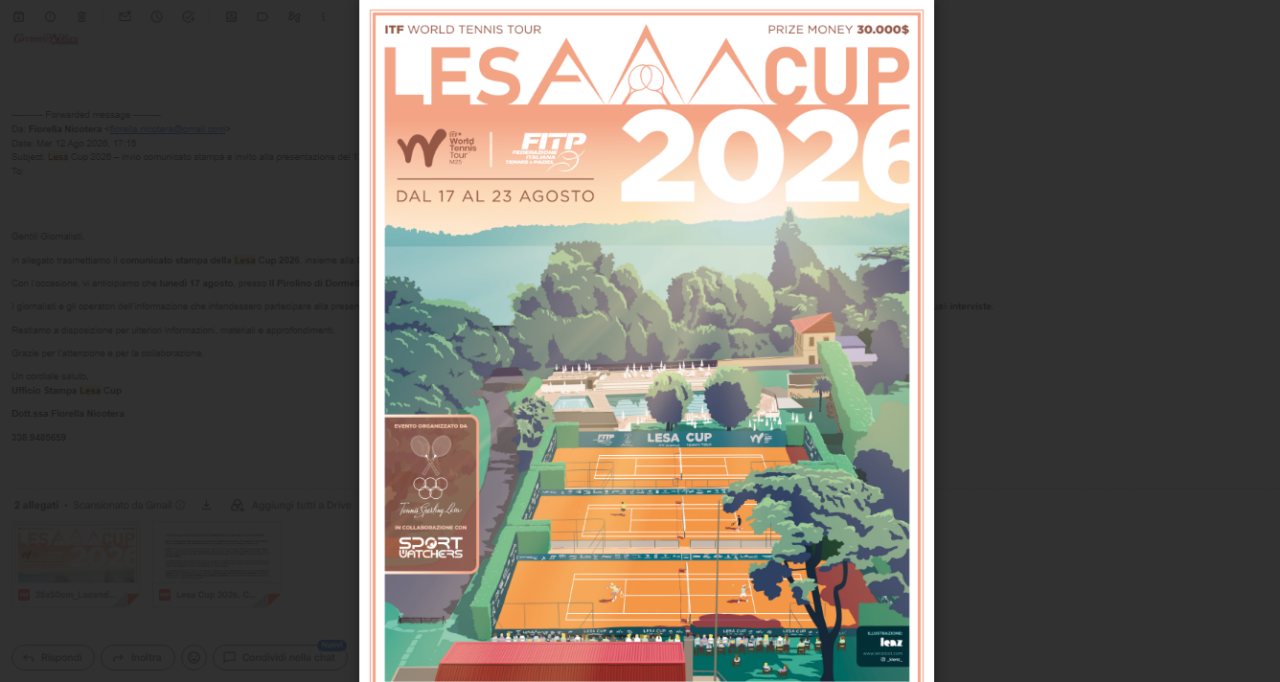 Lesa Cup, il grande tennis internazionale torna sul Lago Maggiore: una settimana di sfide allo Sporting