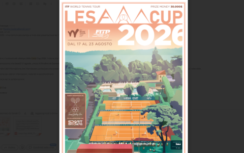 Lesa Cup, il grande tennis internazionale torna sul Lago Maggiore: una settimana di sfide allo Sporting