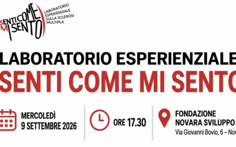 A Novara Sviluppo il 9 settembre “Senti come mi sento”, laboratorio esperienziale con Aism
