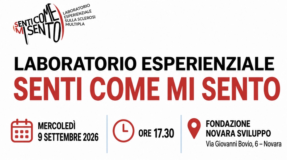 A Novara Sviluppo il 9 settembre “Senti come mi sento”, laboratorio esperienziale con Aism