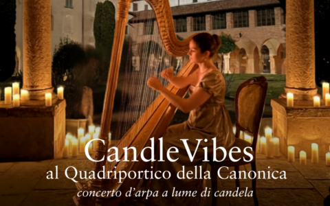 Candlevibes al quadriportico della Canonica di Novara: la magia dell’arpa a lume di candela