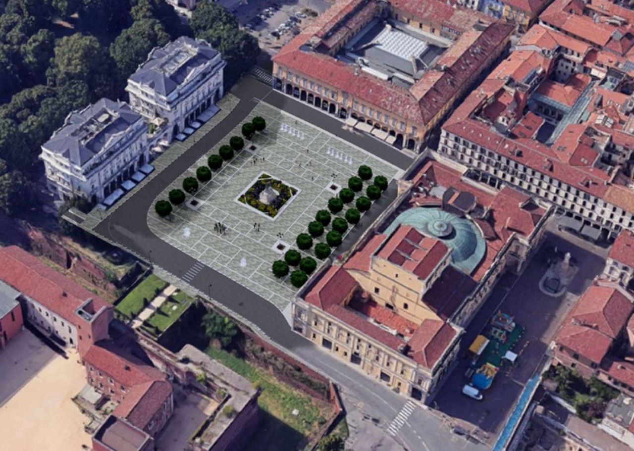 Piazza Martiri, il progetto definitivo: verde e acqua al centro della riqualificazione