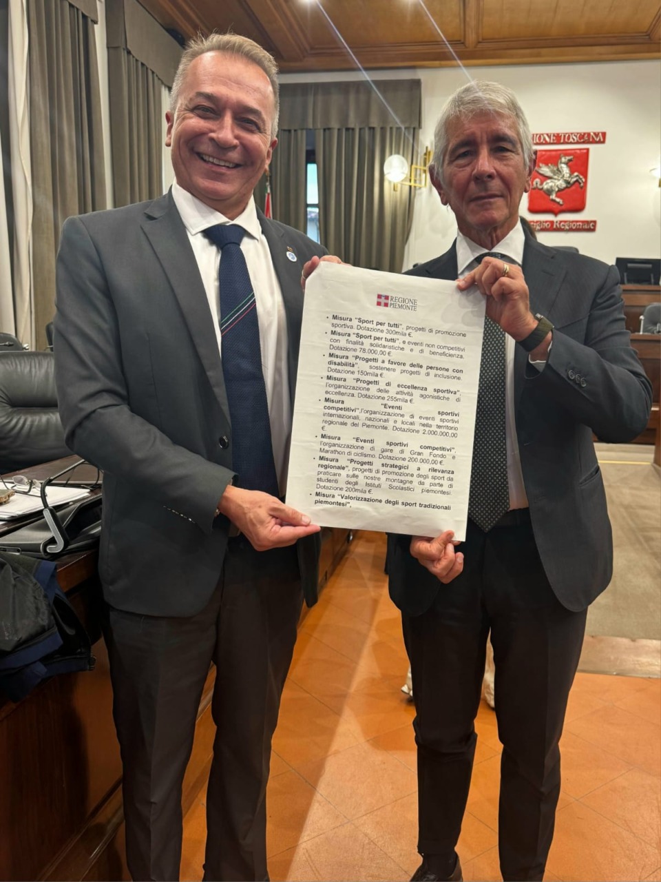 Sport, Bongioanni: “Pubblicati 8 nuovi bandi con oltre 3,5 milioni di euro. Sostegno a tutti i settori dello sport”