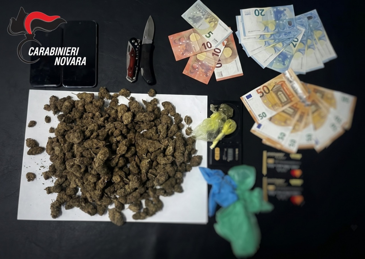 Borgomanero, circa mezzo chilo di marijuana sequestrato dai carabinieri