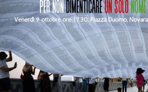 A Novara arriva il “Sudario per Gaza”: 18.457 nomi di bambini e ragazzi uccisi