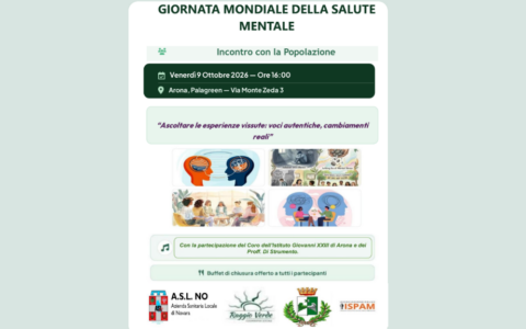 10 ottobre, Giornata mondiale della Salute Mentale: le iniziative di Asl Novara